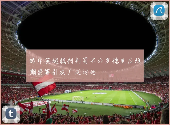 怒斥英超裁判判罚不公罗德里应短期禁赛引发广泛讨论